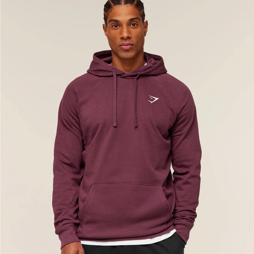 Gymshark Crest Hoodie in Burgundy Size Medium